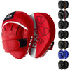 DXM SPORTS Muay Thai Boxing Pad for Training – Adjustable & Curved Focus Mitts for Karate Taekwondo Kickboxing Kick Pads Boxing Equipment for Sparing Gear MMA (Red & White)